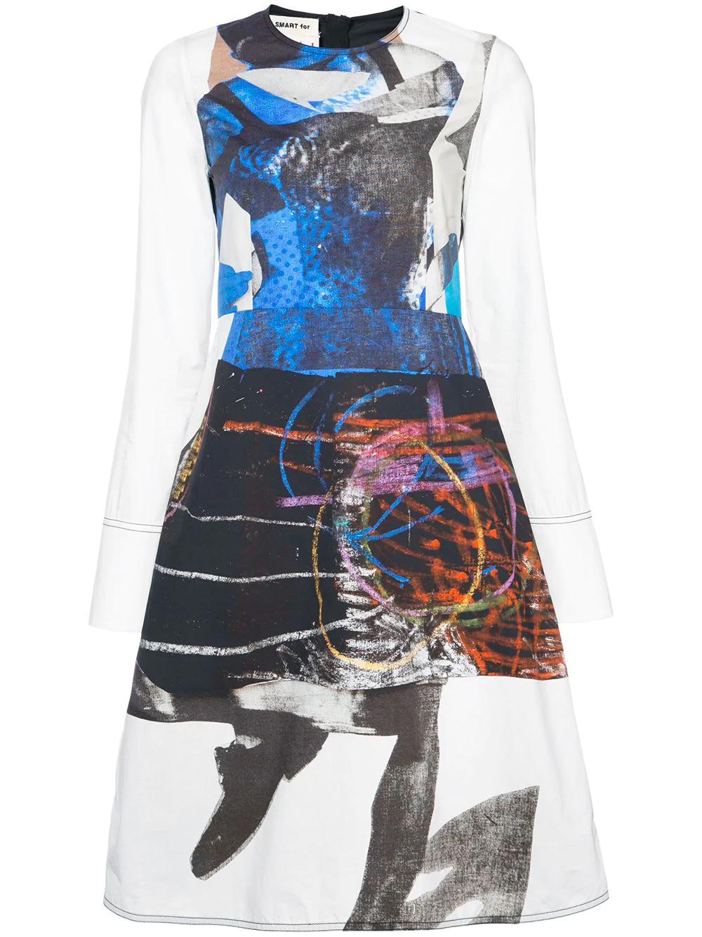 Abstract print skater dress by MARNI