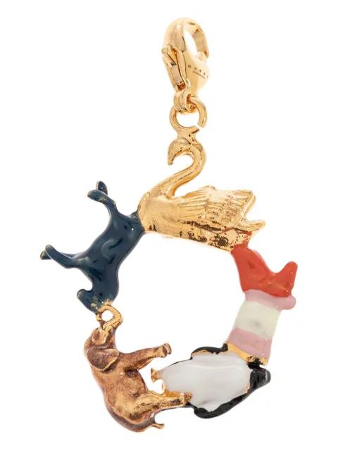 Alphabet O animal-circle pendant by MARNI