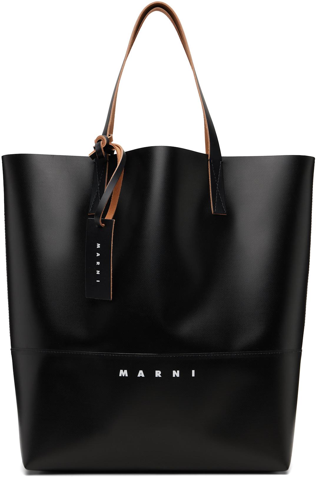 Black 'Marni Tag' Open Shopper Tote by MARNI