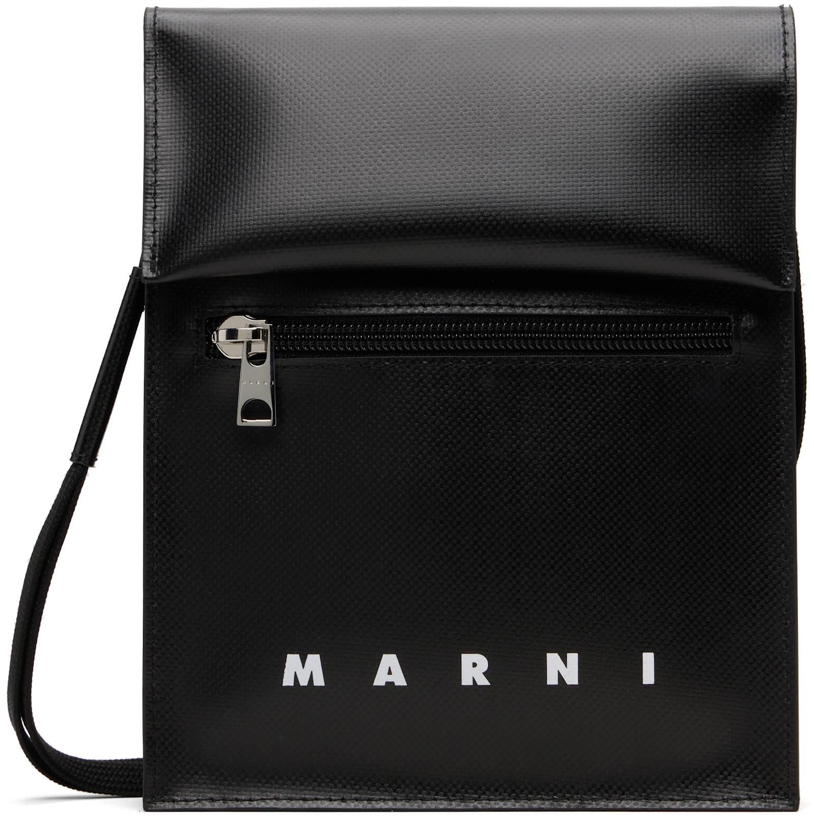 Black Shoelace Strap Crossbody Bag by MARNI
