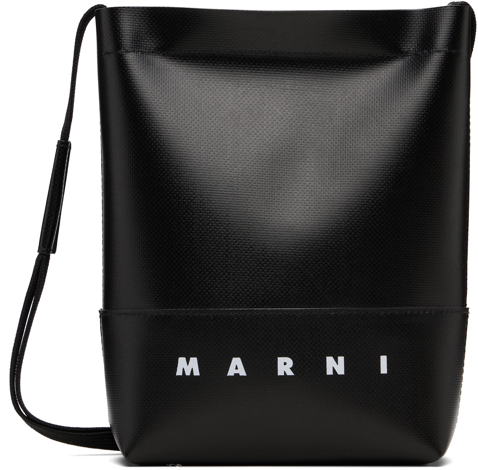 Black Shoelace Strap Crossbody Bag by MARNI