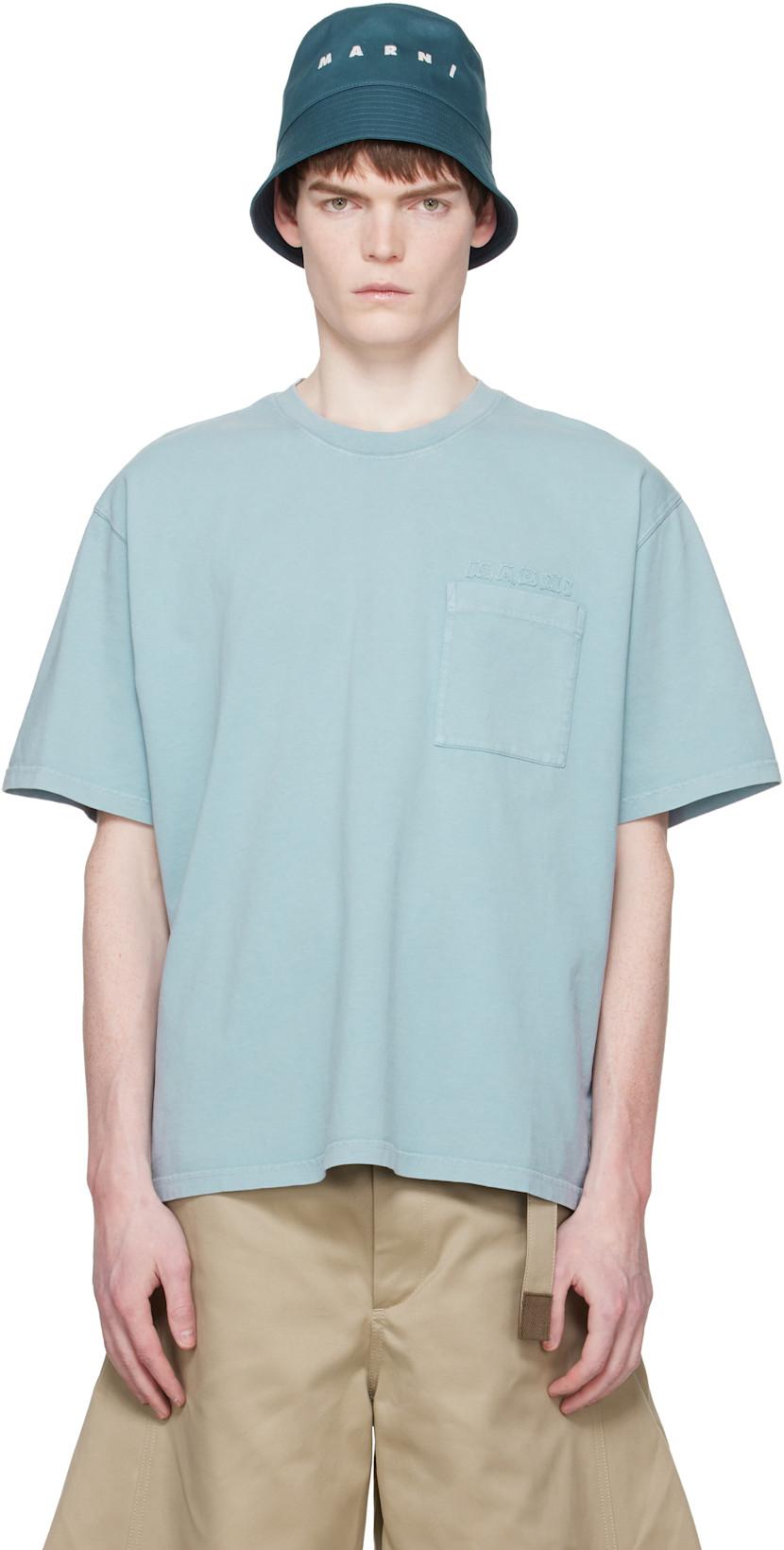 Blue Cotton 'Marni Patches' T-shirt by MARNI