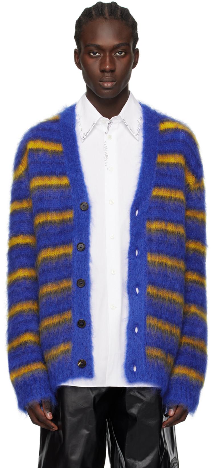 Blue Iconic Stripes Cardigan by MARNI