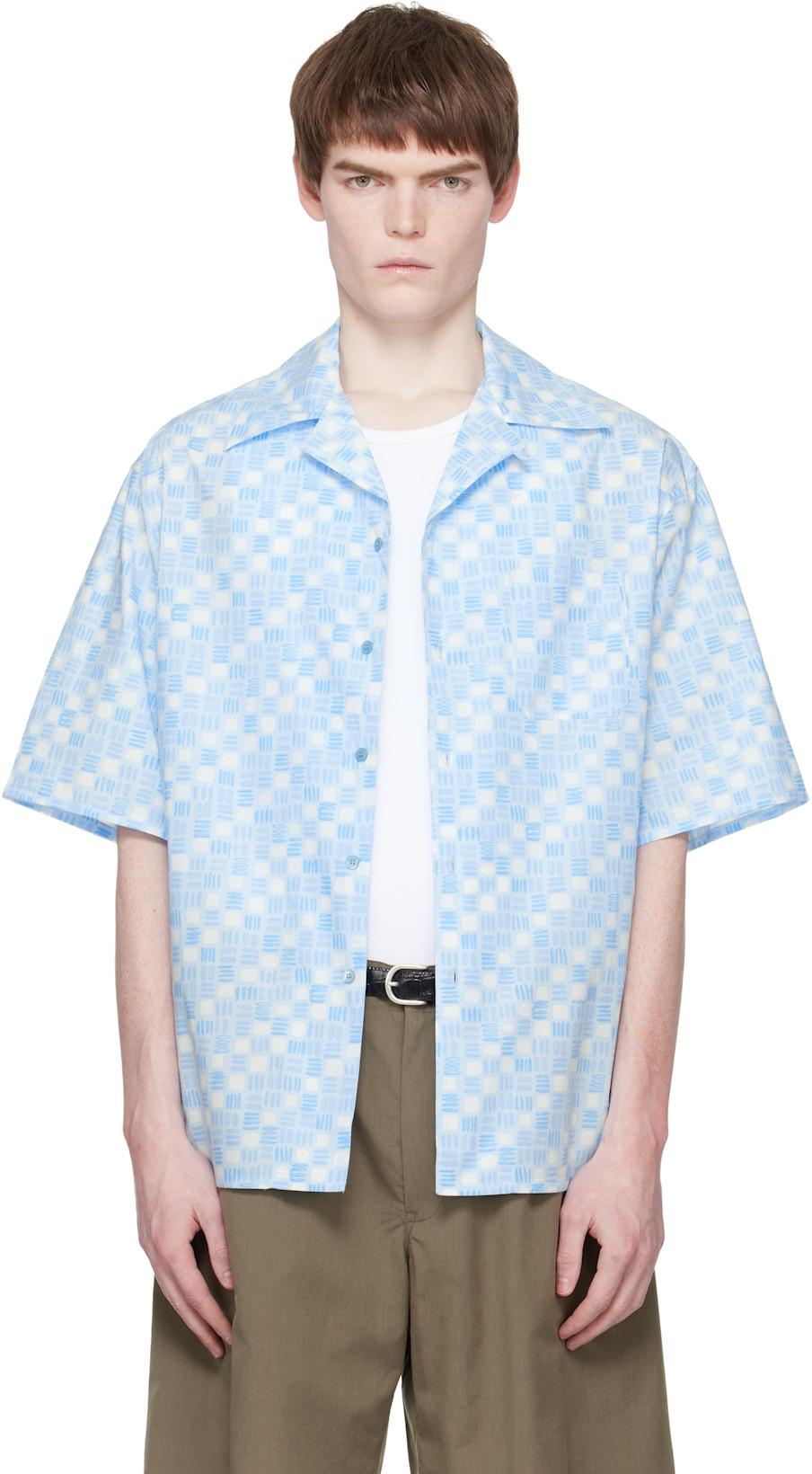 Blue Rhythms Print Poplin Shirt by MARNI