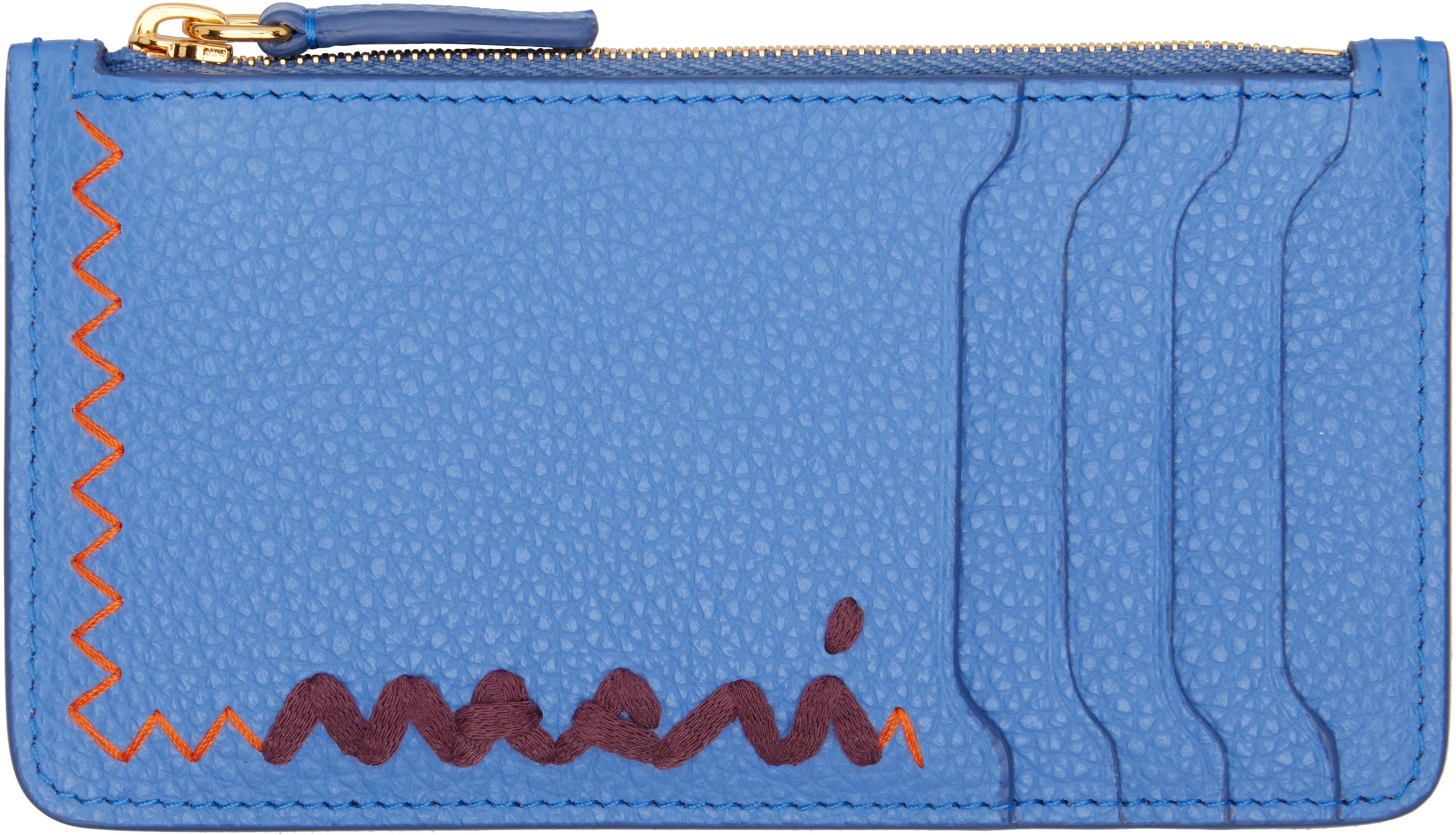 Blue Zipped Card Holder by MARNI