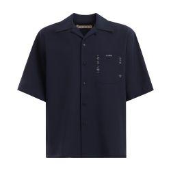 Bowling shirt with Marni mending-stitch logo by MARNI