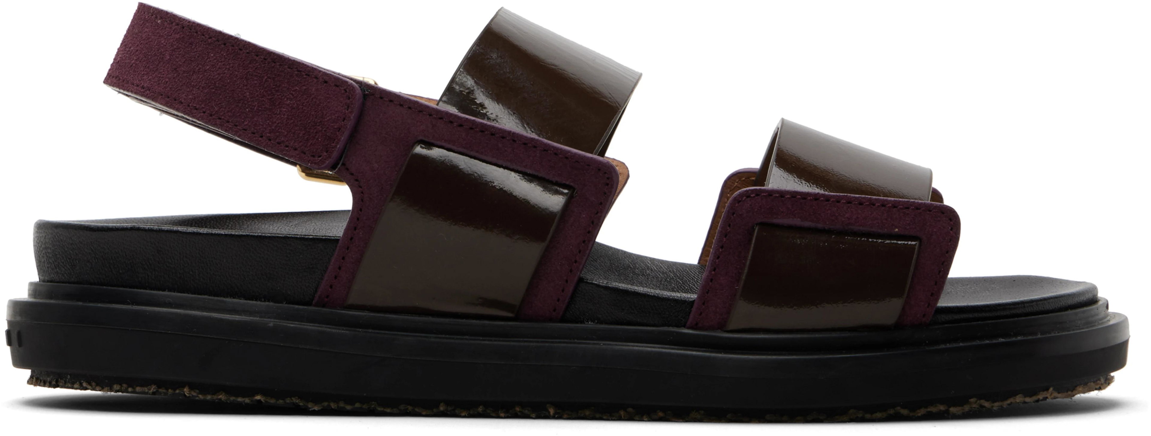 Brown & Burgundy Fussbett Sandals by MARNI