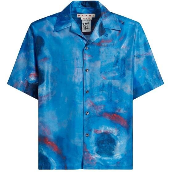 Buchi Blu Bowling shirt by MARNI