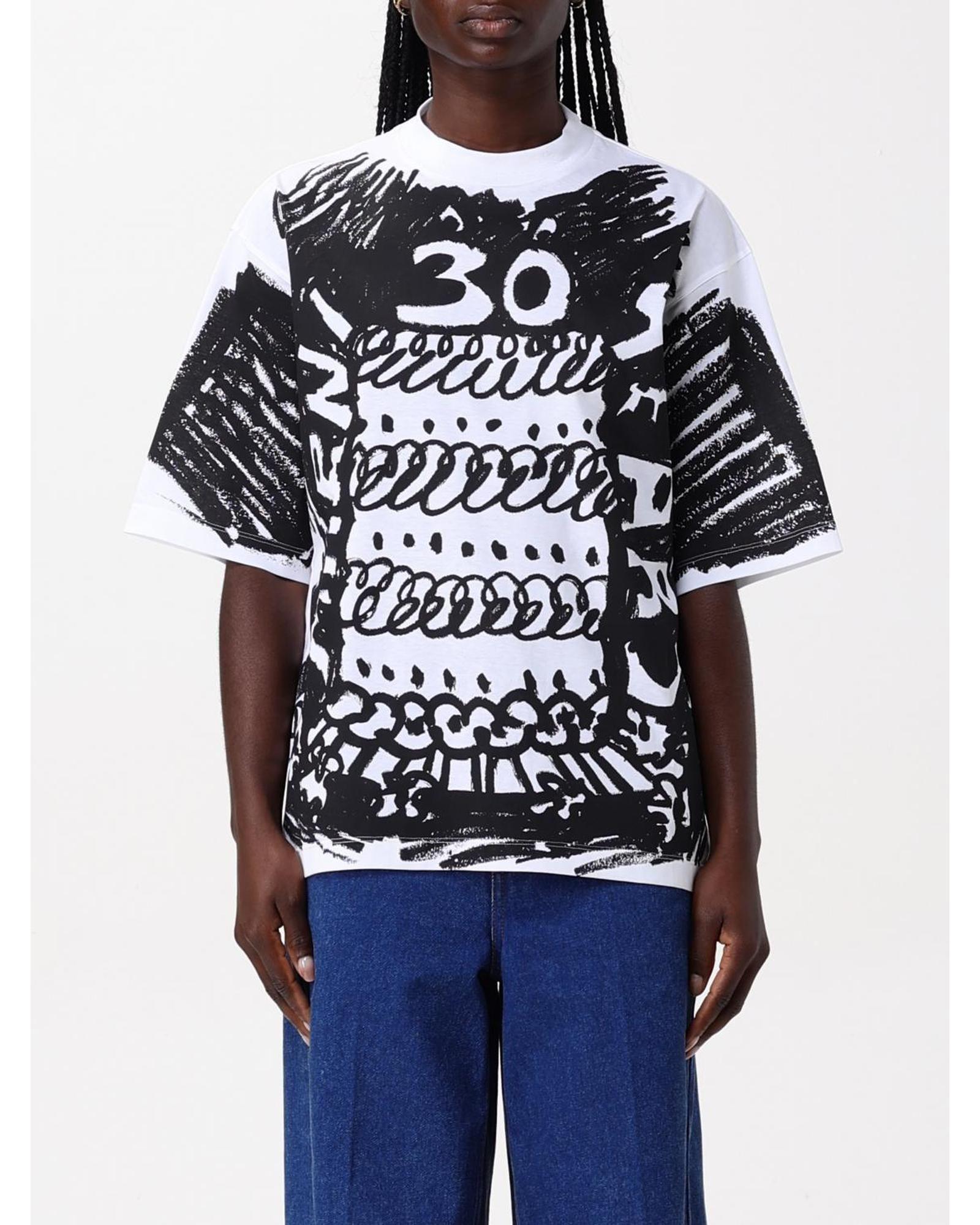 Cake Graphic Tee Short Sleeves Wo - White T-Shirts by MARNI Cake Graphic Tee Short Sleeves Wo - White T-Shirts by MARNI