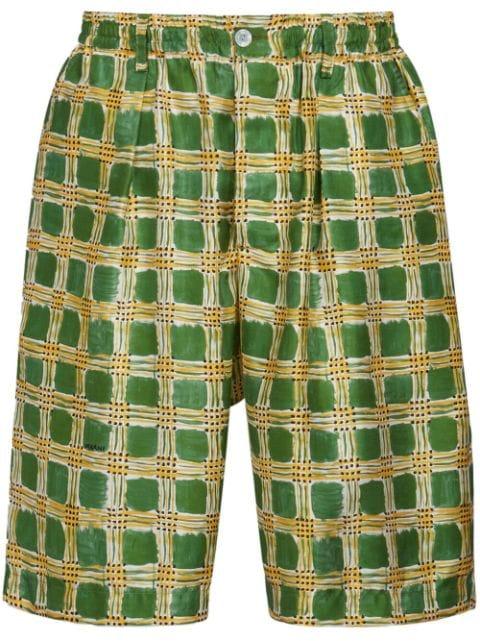 Check Fields silk shorts by MARNI