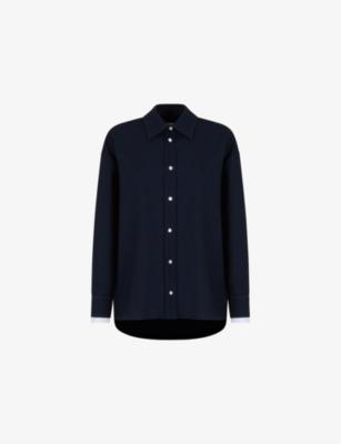 Contrast-Cuff Relaxed-Fit Wool Shirt by MARNI