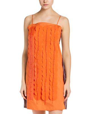 Cotton Color Blocked Embellished Mini Dress by MARNI