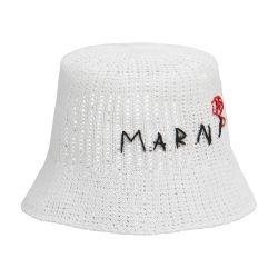 Cotton crochet hat with Marni mending by MARNI