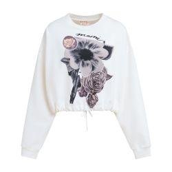 Cotton sweatshirt with flower collage print by MARNI