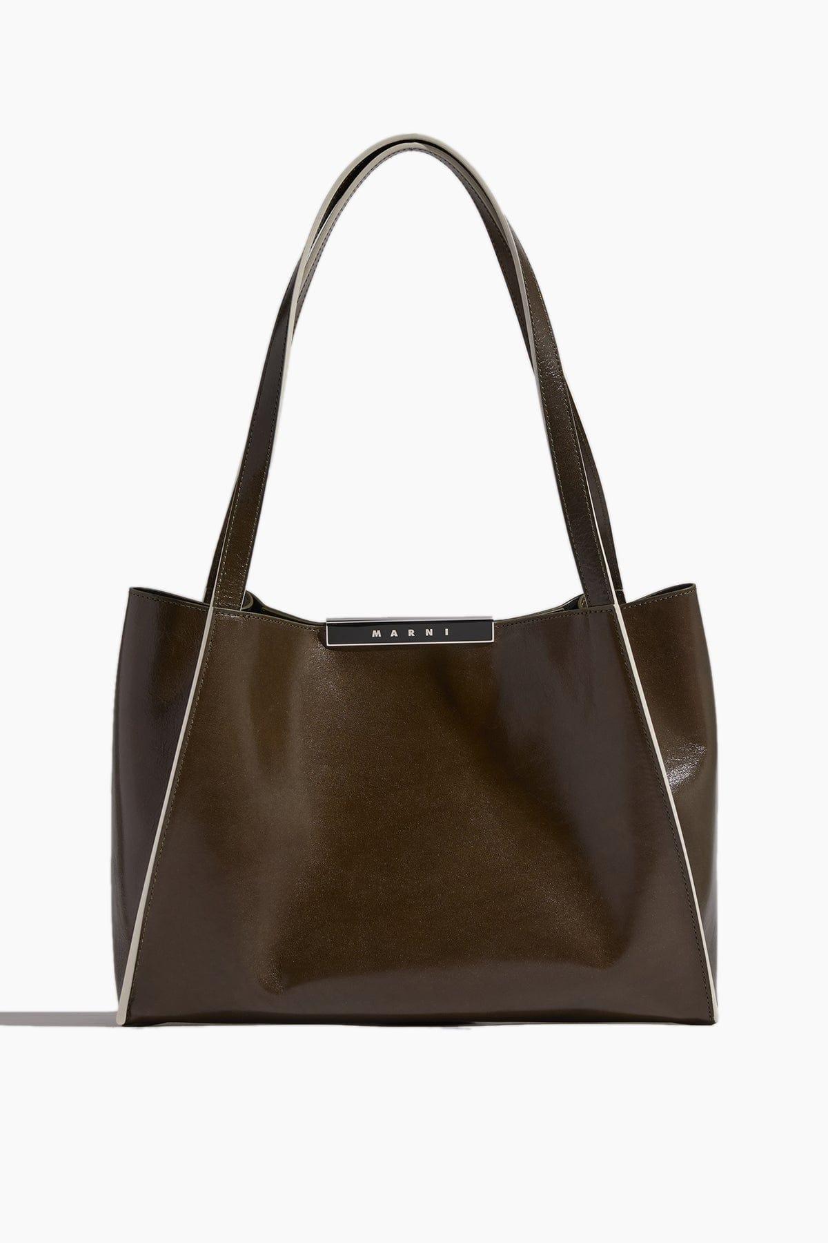 Cresta East West Small Tote Bag in Deep Sage by MARNI Cresta East West Small Tote Bag in Deep Sage by MARNI