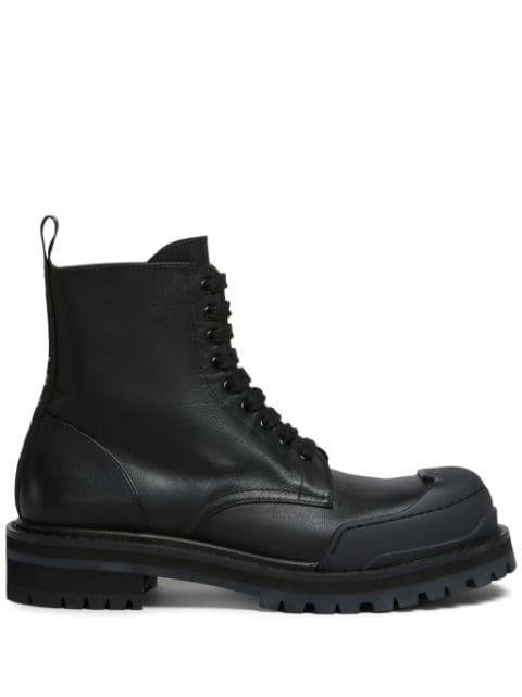 Dada Army leather combat boots by MARNI