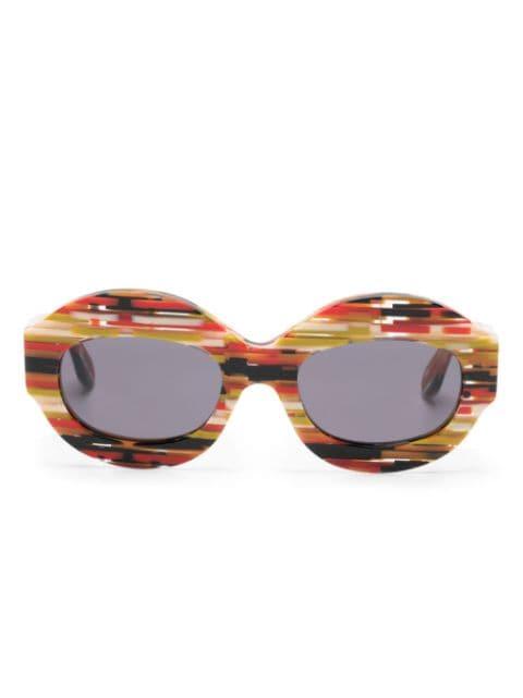 Spacey Stripey oval-frame sunglasses by MARNI EYEWEAR