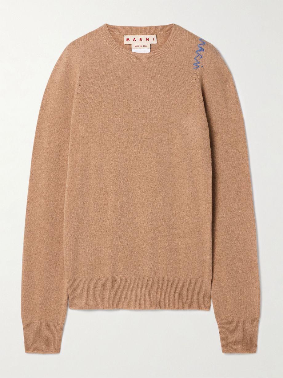 Embroidered wool and cashmere-blend sweater by MARNI