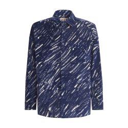 Flocked denim oversized shirt with crayon print by MARNI