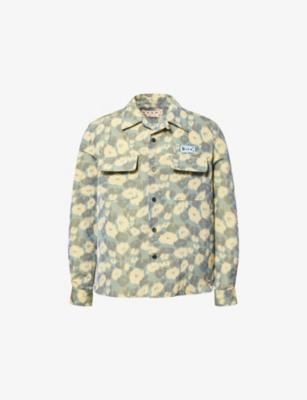 Floral-Print Long-Sleeve Linen-Blend Shirt by MARNI