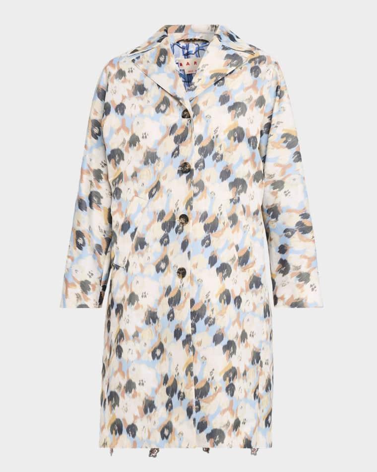 Floral-Print Reversible Cocoon Coat by MARNI