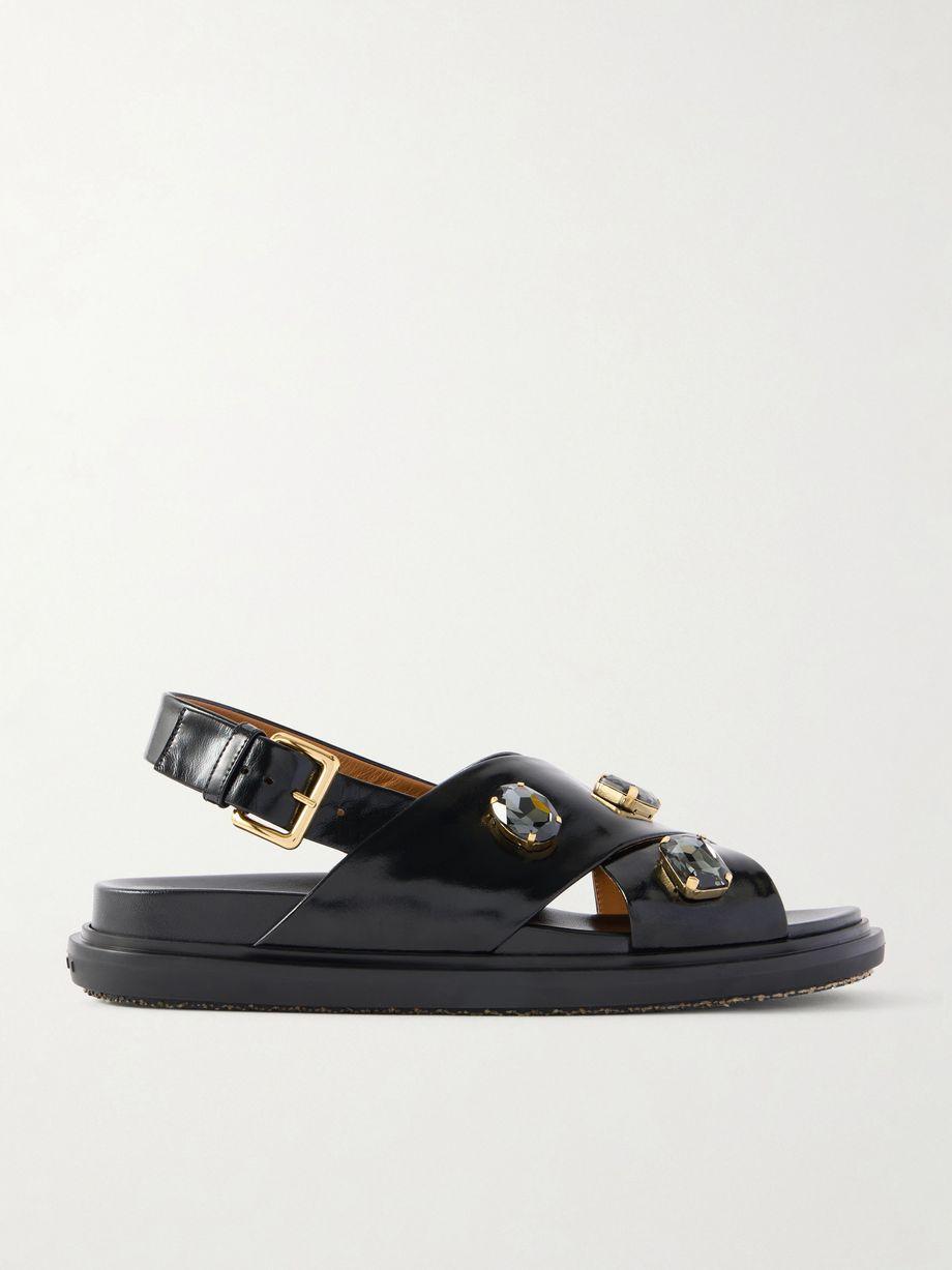 Fussbett embellished leather slingback sandals by MARNI