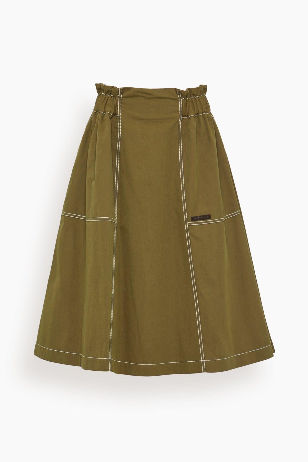 Gathered Waist Midi Skirt in Musk by MARNI