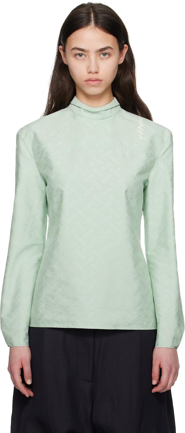 Green Confetti Cotton Jacquard Shirt by MARNI