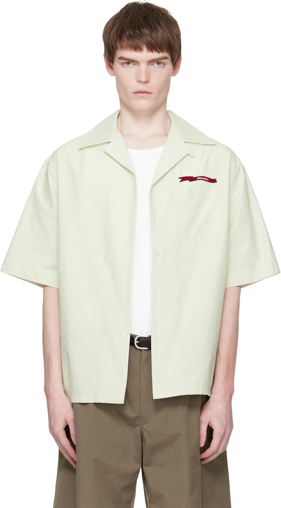 Green Cotton Jacquard Shirt by MARNI