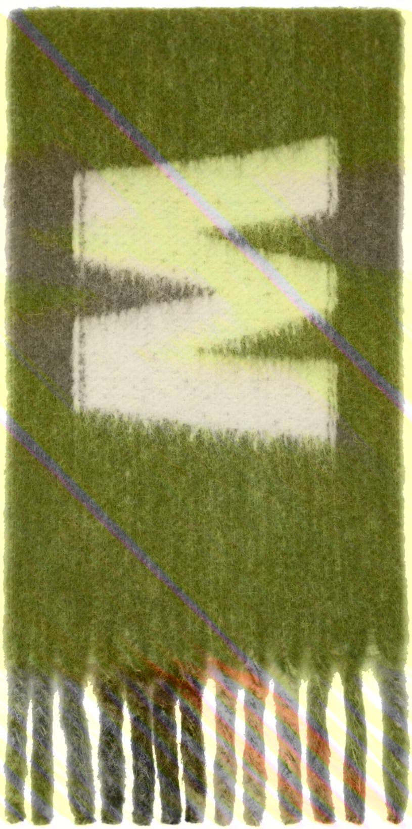 Green Striped Logo Scarf by MARNI