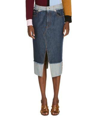 Inside Out Denim Midi Skirt by MARNI