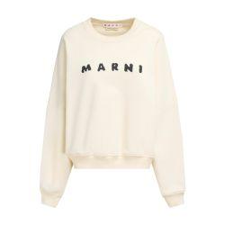 Ivory cotton crewneck t-shirt by MARNI