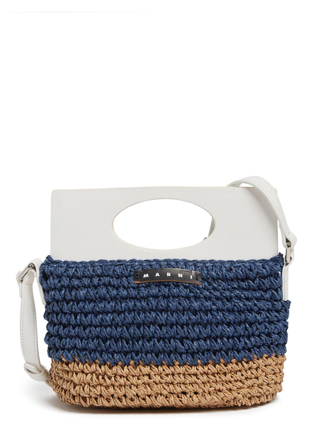 Bicolor Raffia Effect Basket Bag by MARNI JUNIOR