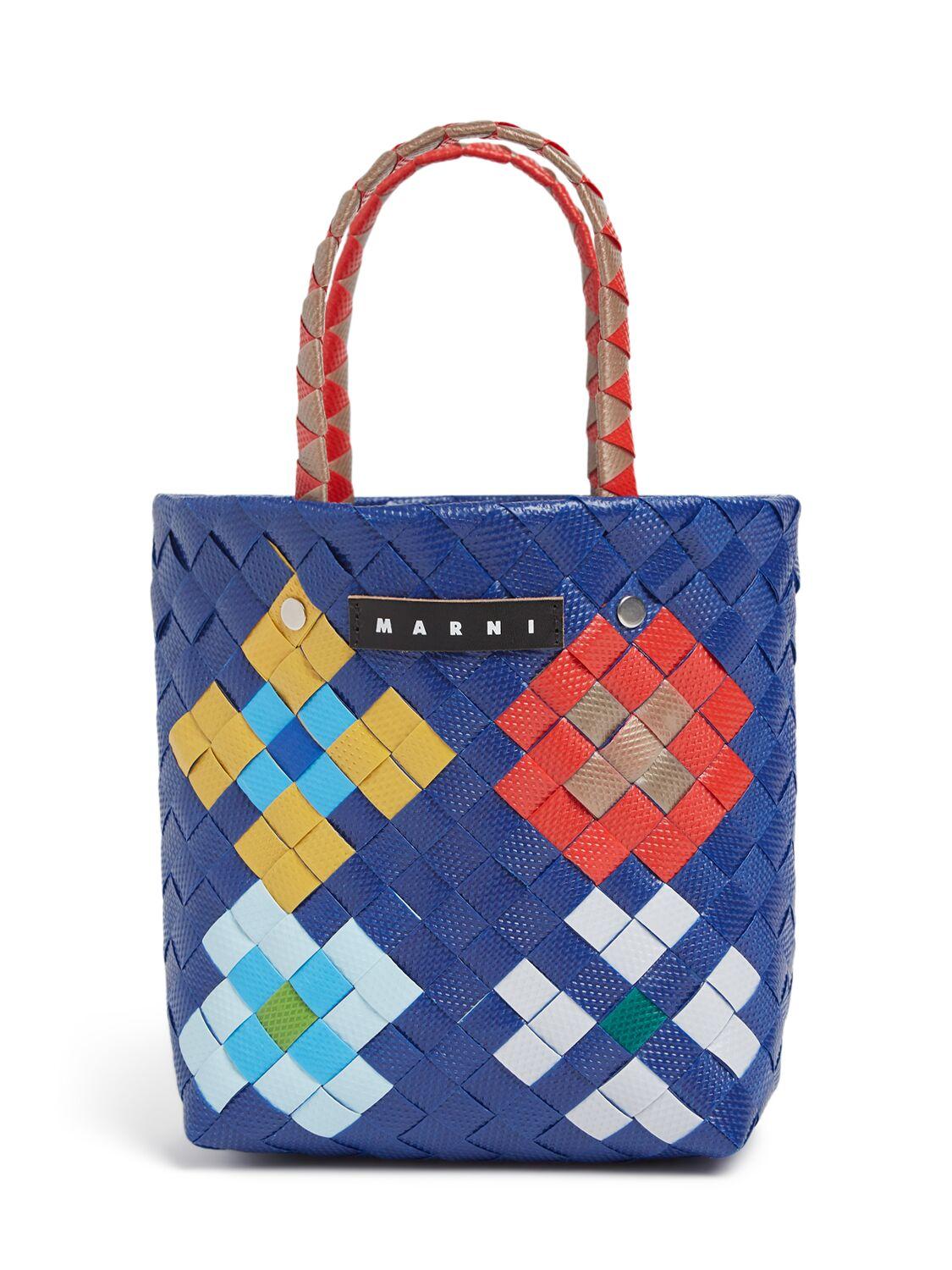 Color Block Woven Basket Bag W/ Logo by MARNI JUNIOR