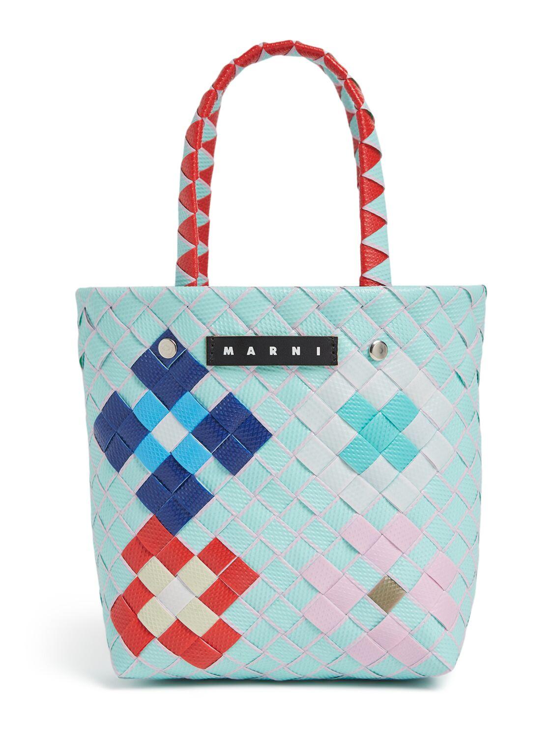 Color Block Woven Basket Bag W/ Logo by MARNI JUNIOR