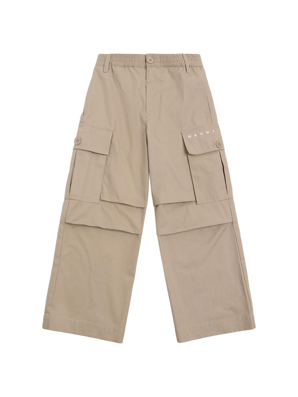 Cotton Gabardine Cargo Pants by MARNI JUNIOR