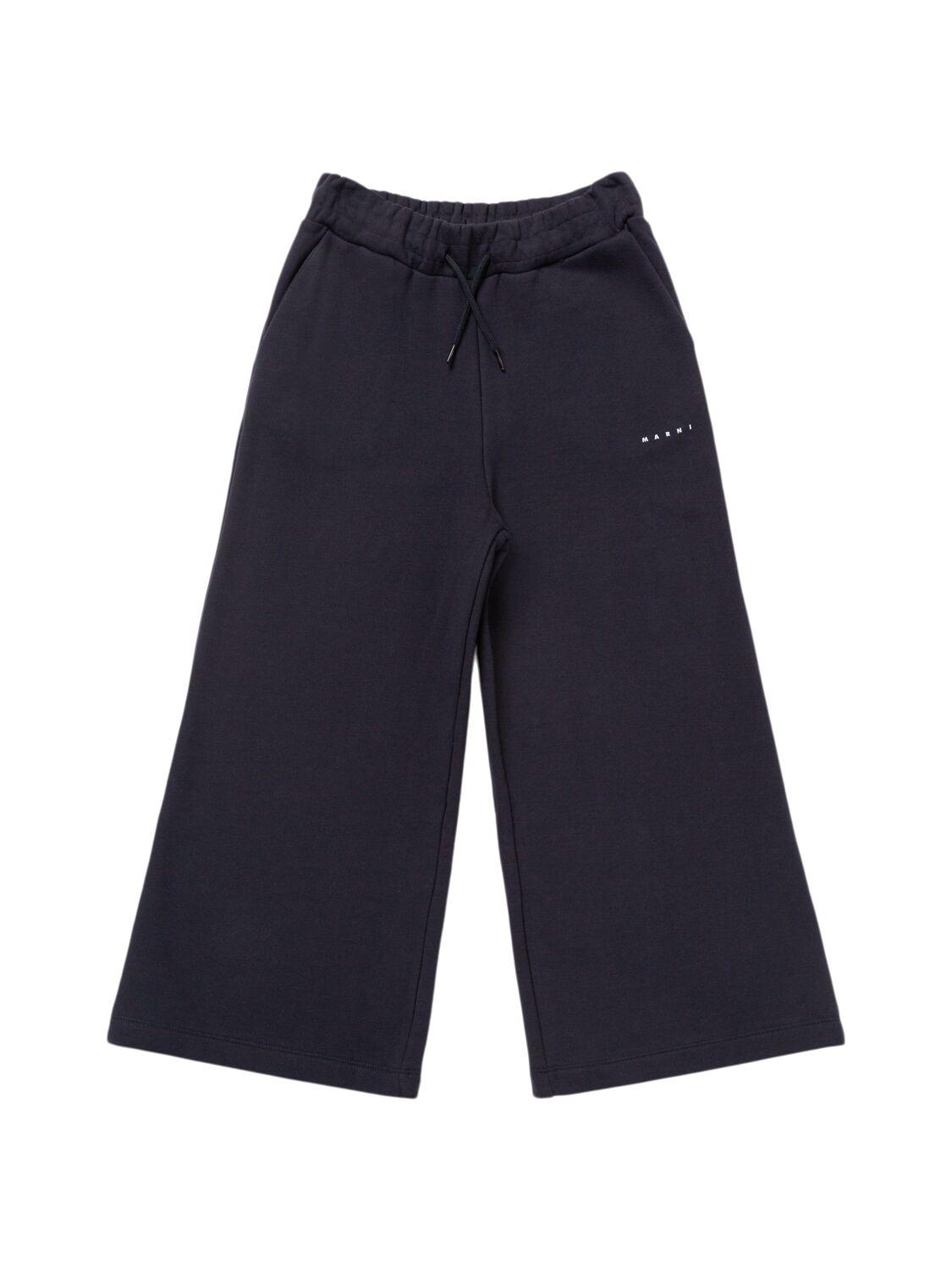 Cotton Jersey Sweatpants W/logo by MARNI JUNIOR