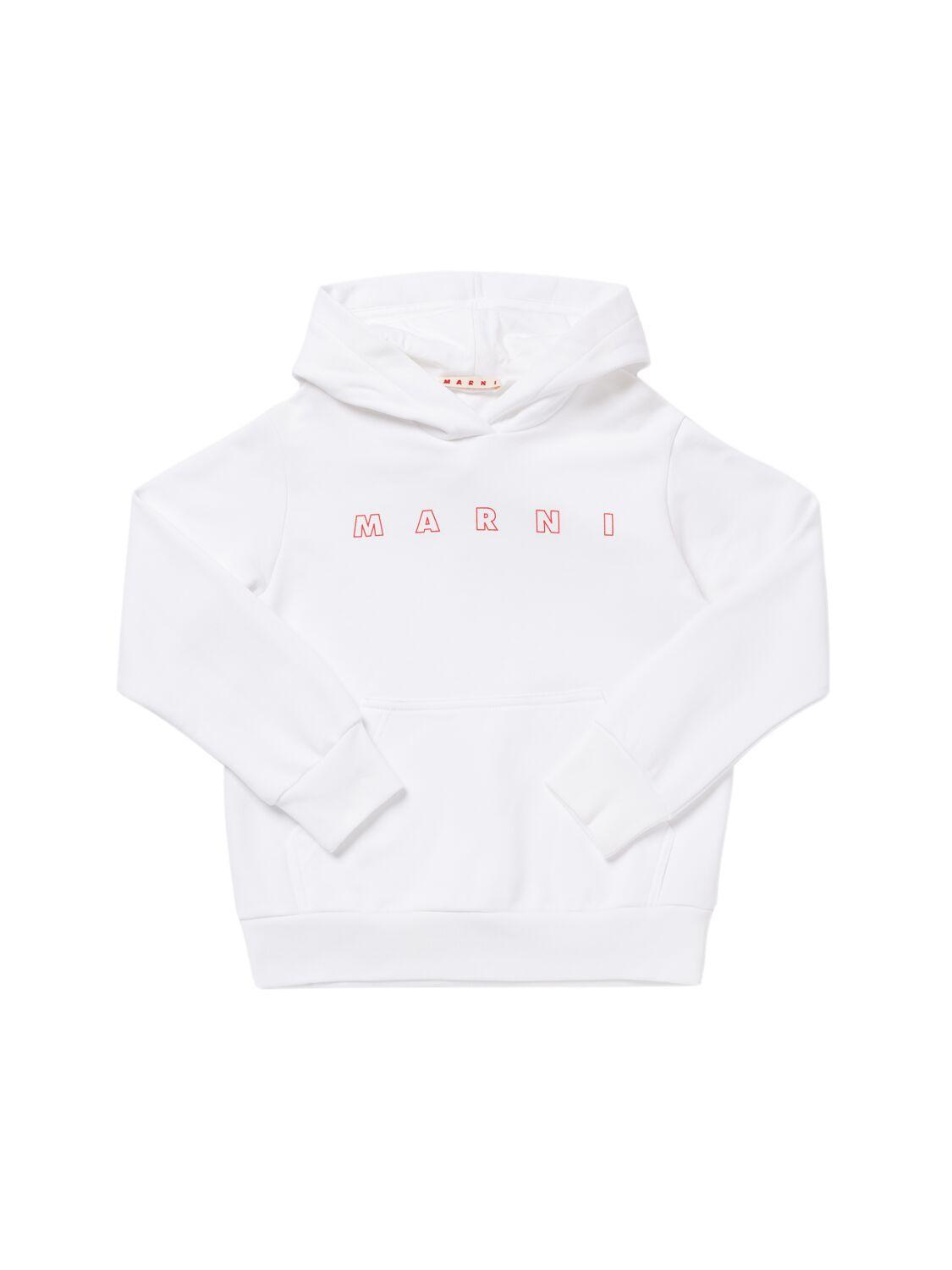 Printed Cotton Sweatshirt Hoodie by MARNI JUNIOR