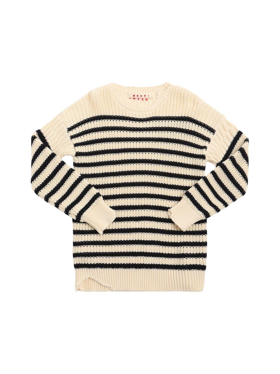 Striped Cotton Knit Sweater by MARNI JUNIOR