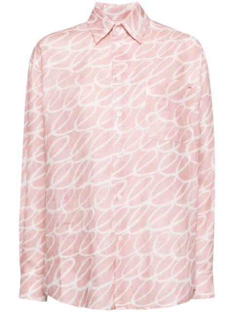 Landscapes-print poplin shirt by MARNI