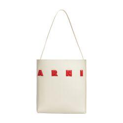 Leather Museo Hand bag with patches by MARNI