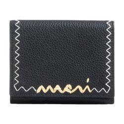 Leather trifold wallet with marni mending embroidery by MARNI