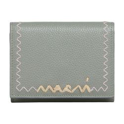 Leather trifold wallet with marni mending embroidery by MARNI