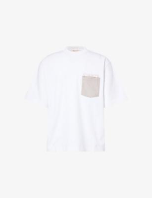 Logo-Print Patch-Pocket Cotton T-Shirt by MARNI