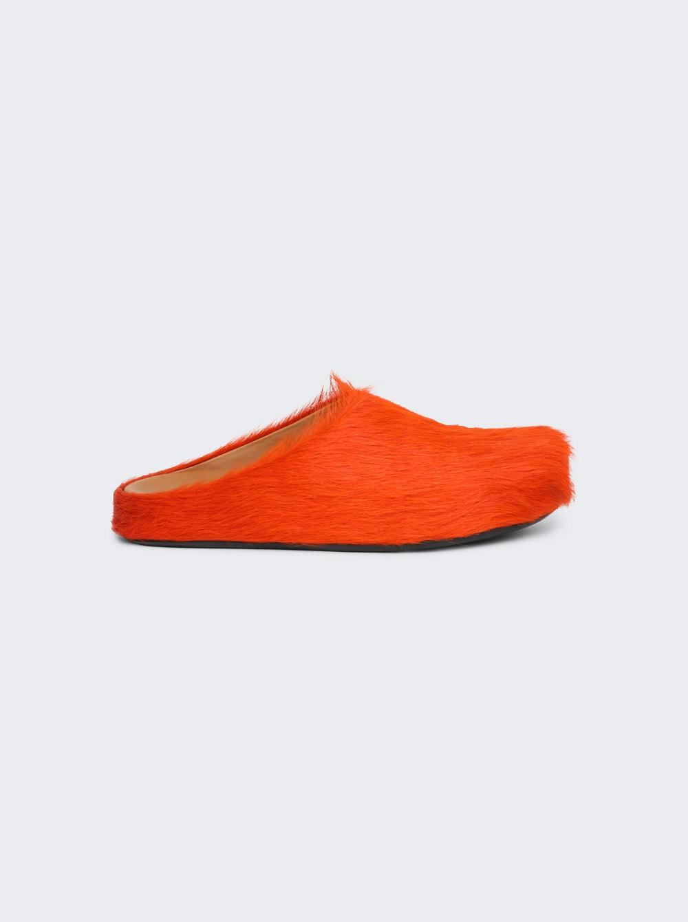 Long-hair Fussbett Sabot Mule Orange  | The Webster by MARNI