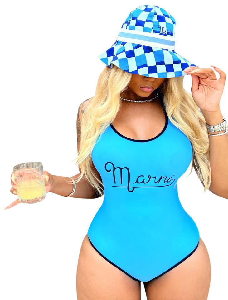 Marni Blue Ss22 Hat Not Swimsuit One-piece Bathing Suit by MARNI Marni Blue Ss22 Hat Not Swimsuit One-piece Bathing Suit by MARNI