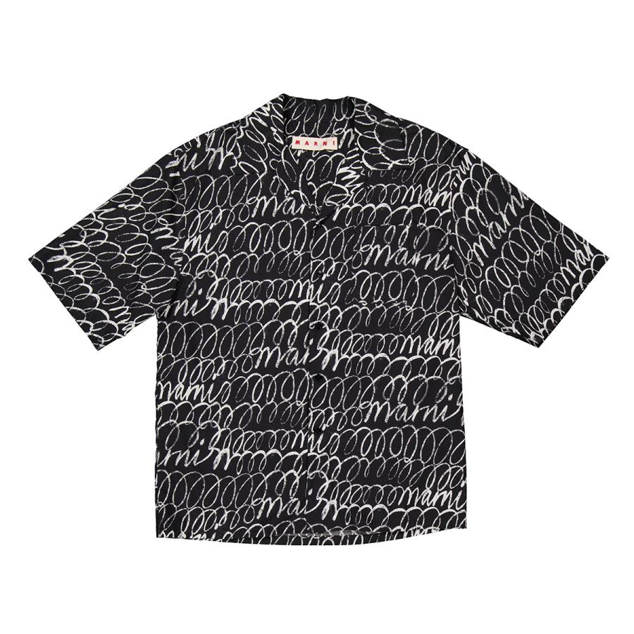 Marni Boxy Fit Black Bowling Shirt by MARNI
