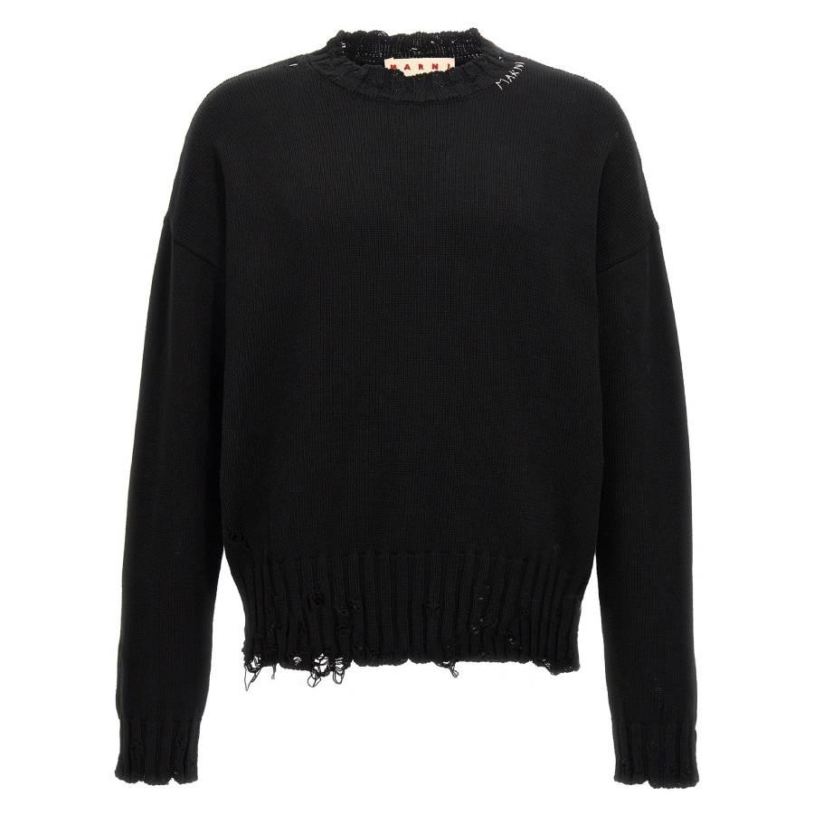 Marni Destroyed Effect Twisted Crewneck Sweater by MARNI
