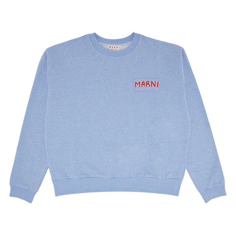 Marni Dripping Flower Loopback Jersey Sweatshirt 'Light Blue' by MARNI