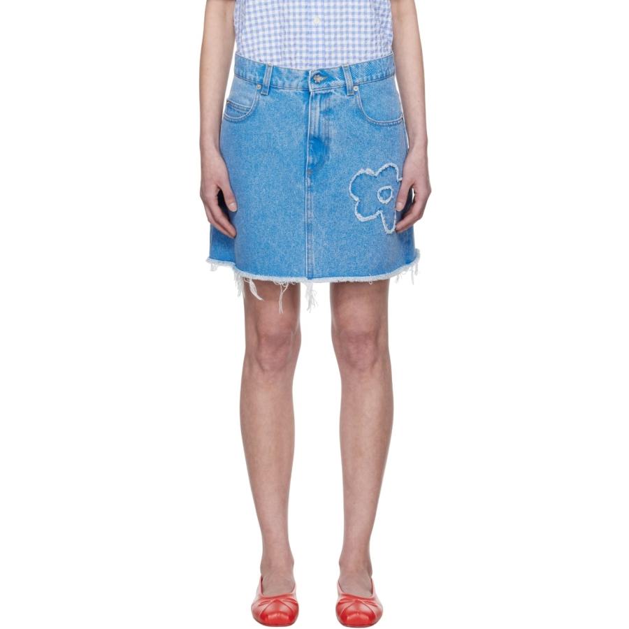 Marni Frayed Detailing Denim Skirt by MARNI